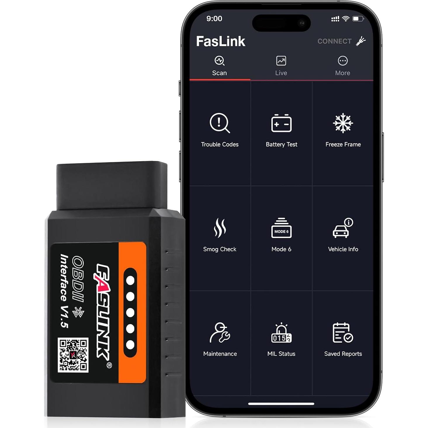 Escáner OBD2 FASLINK X1 Bluetooth para iPhone y Android