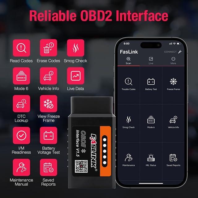 Escáner OBD2 FASLINK X1 Bluetooth para iPhone y Android
