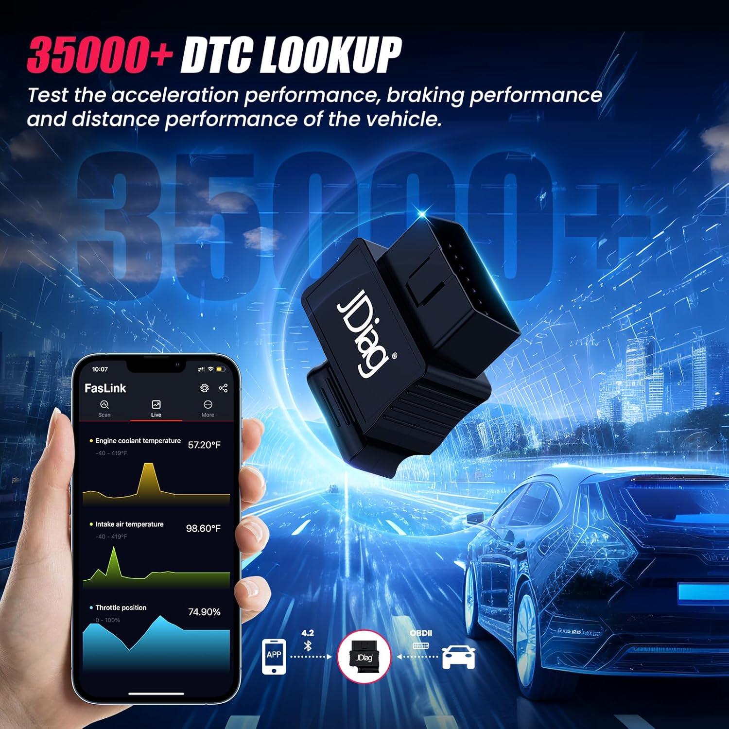 Escáner OBD2 Bluetooth FASLINK M2 para iPhone y Android