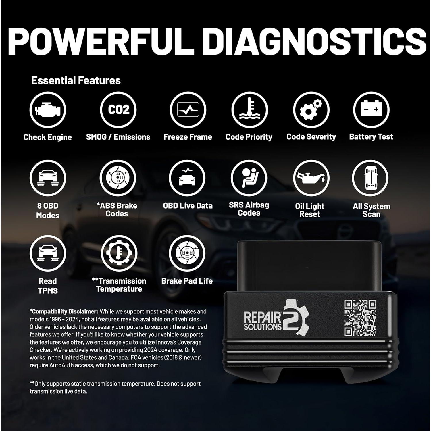 Escáner OBD2 Innova 1000 Bluetooth para iPhone y Android