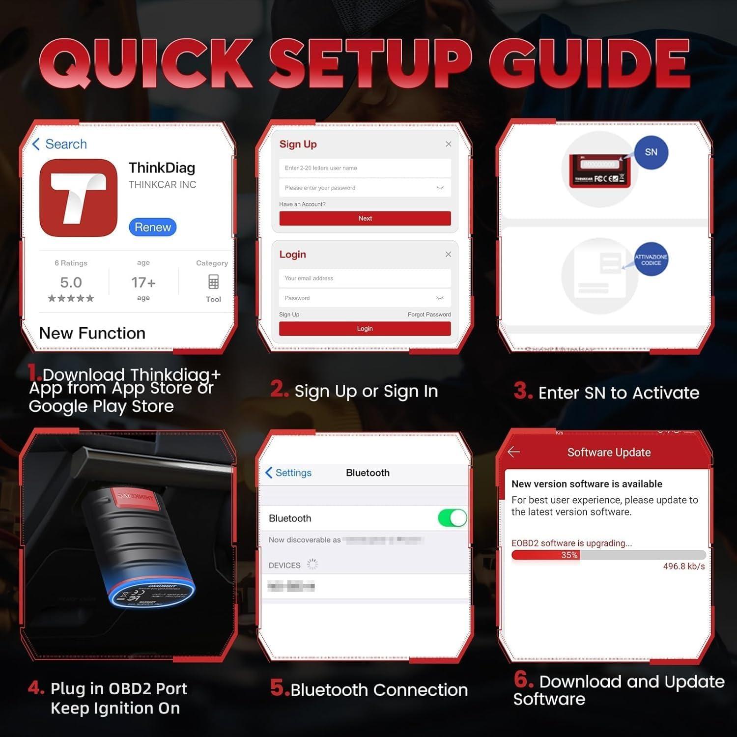 Escáner OBD2 Bluetooth Thinkdiag - Diagnóstico Completo 15+ Funciones