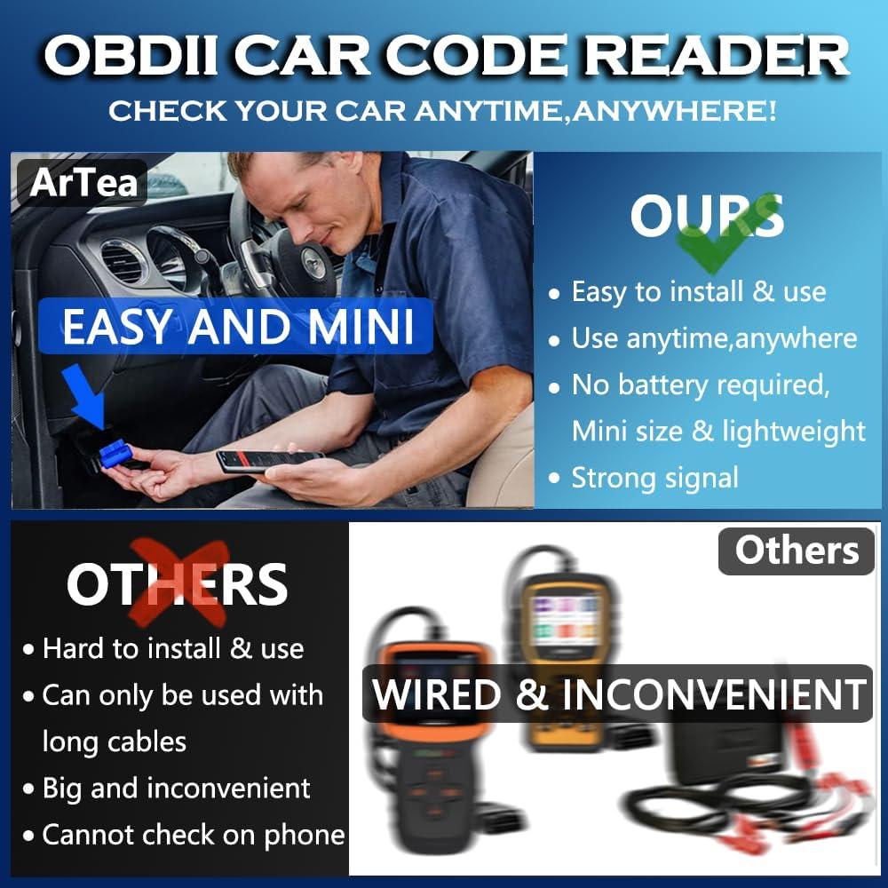 Lector de Códigos OBD2 Inalámbrico ArTea OBD2-01 Bluetooth