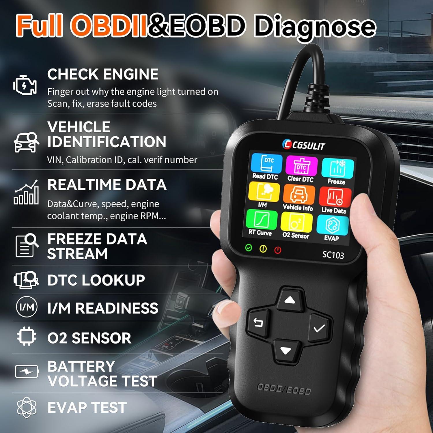 Escáner OBD2 CGSULIT SC103 Lector de Códigos Automotriz