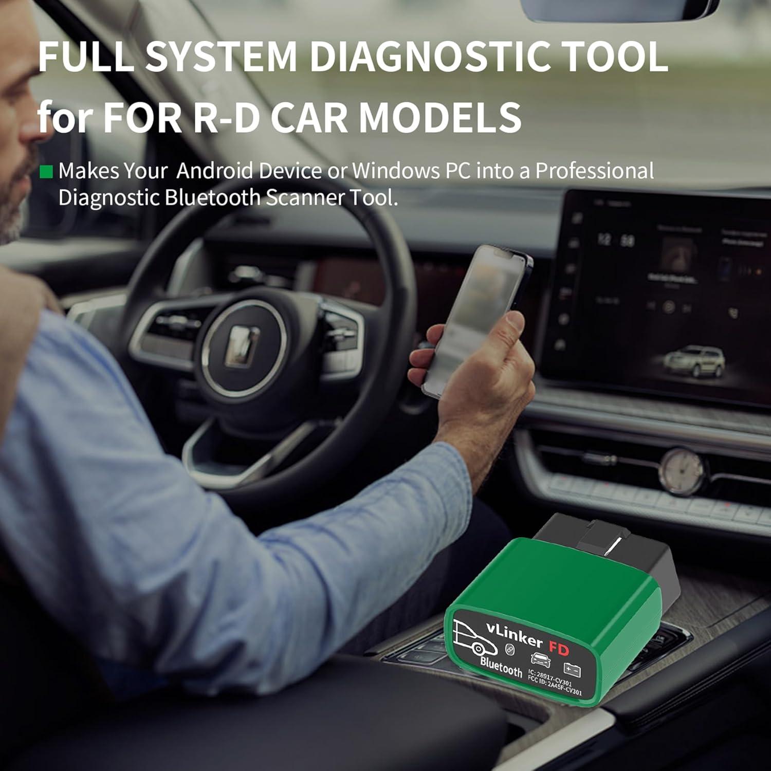 Escáner OBD2 Bluetooth vLinker FD BT3.0 para Android y Windows