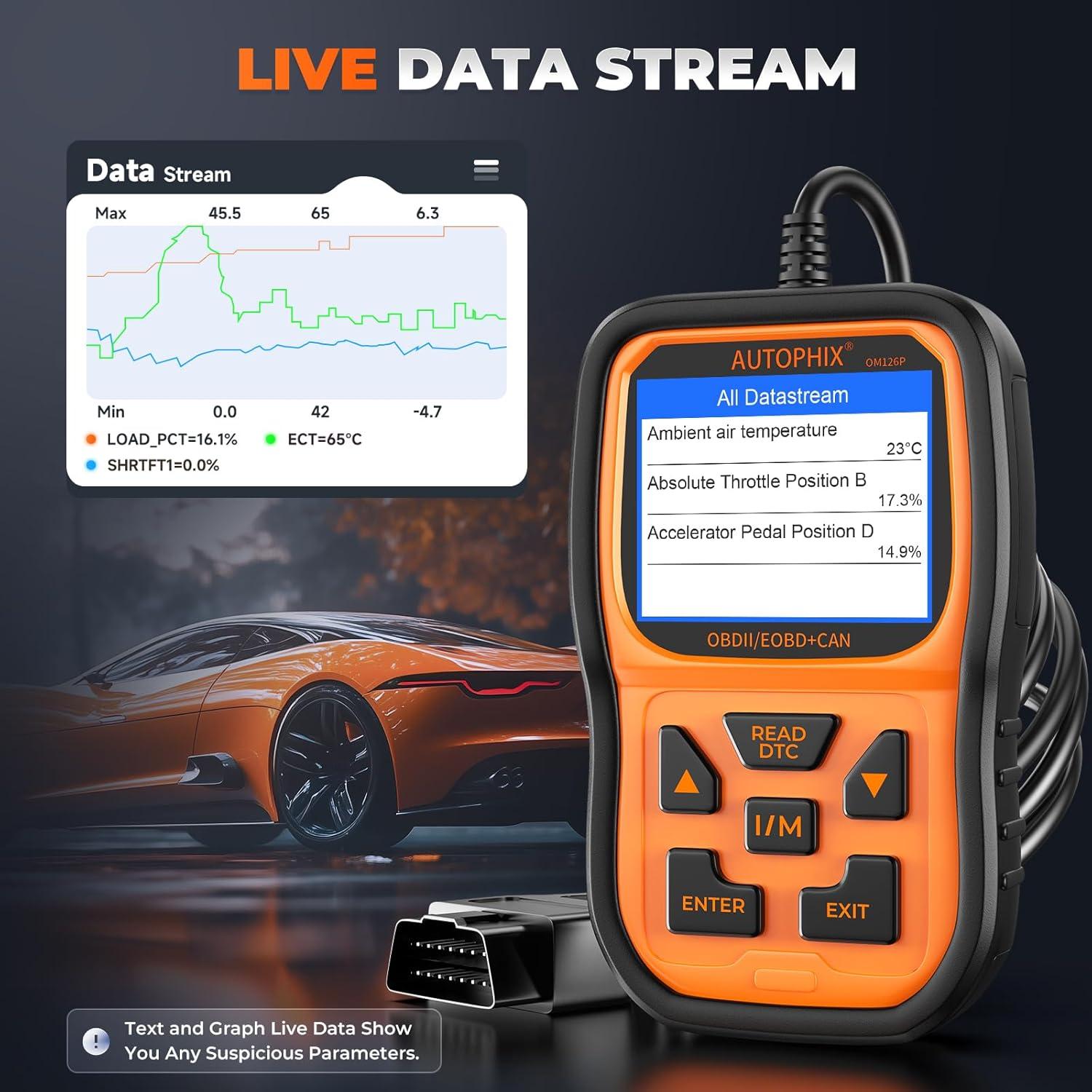 Escáner OBD2 AUTOPHIX OM126P para Diagnóstico Automotriz
