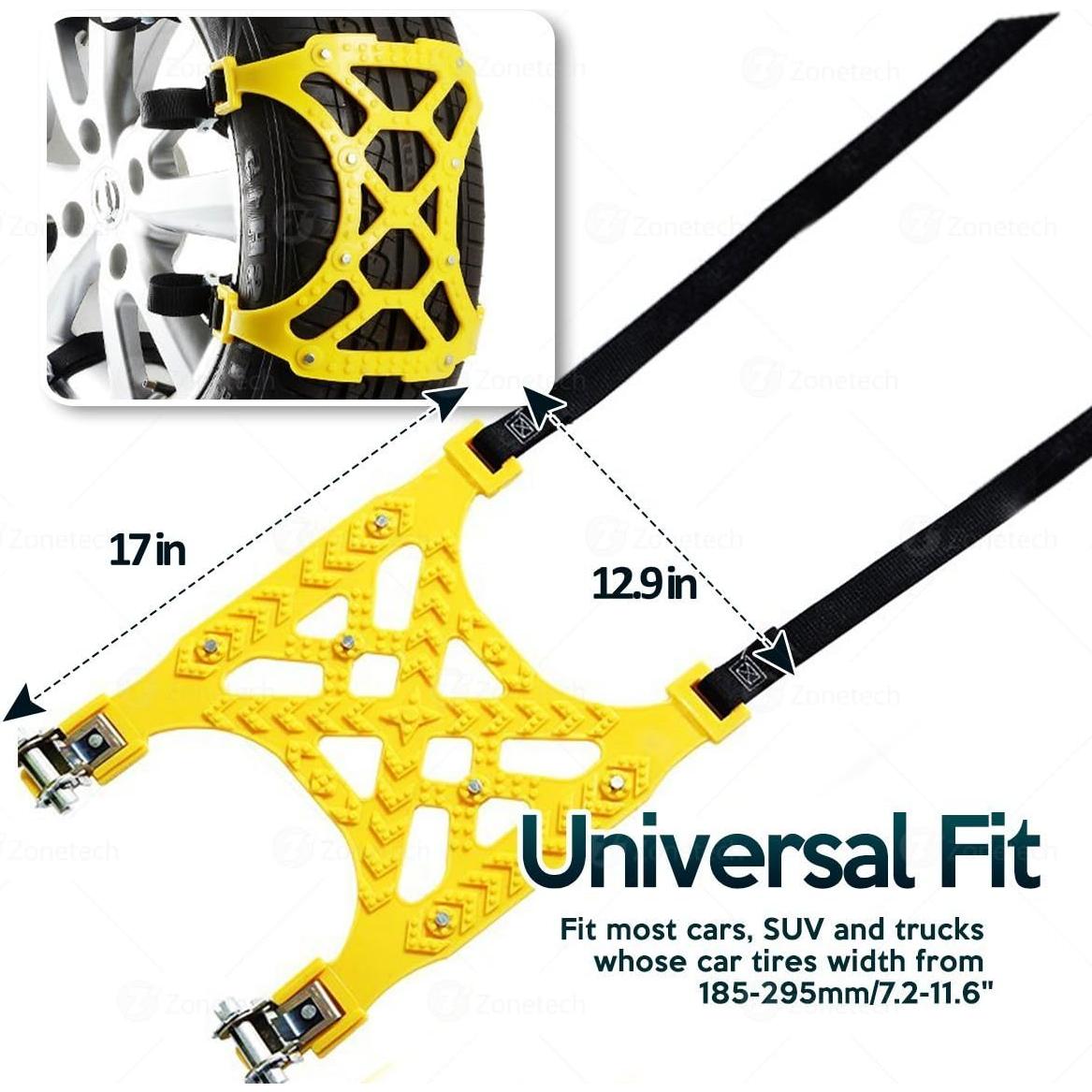 Cadenas para Neumáticos ZONETECH 6-Pack Antideslizante