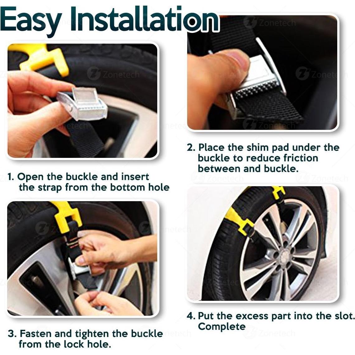 Cadenas para Neumáticos ZONETECH 6-Pack Antideslizante