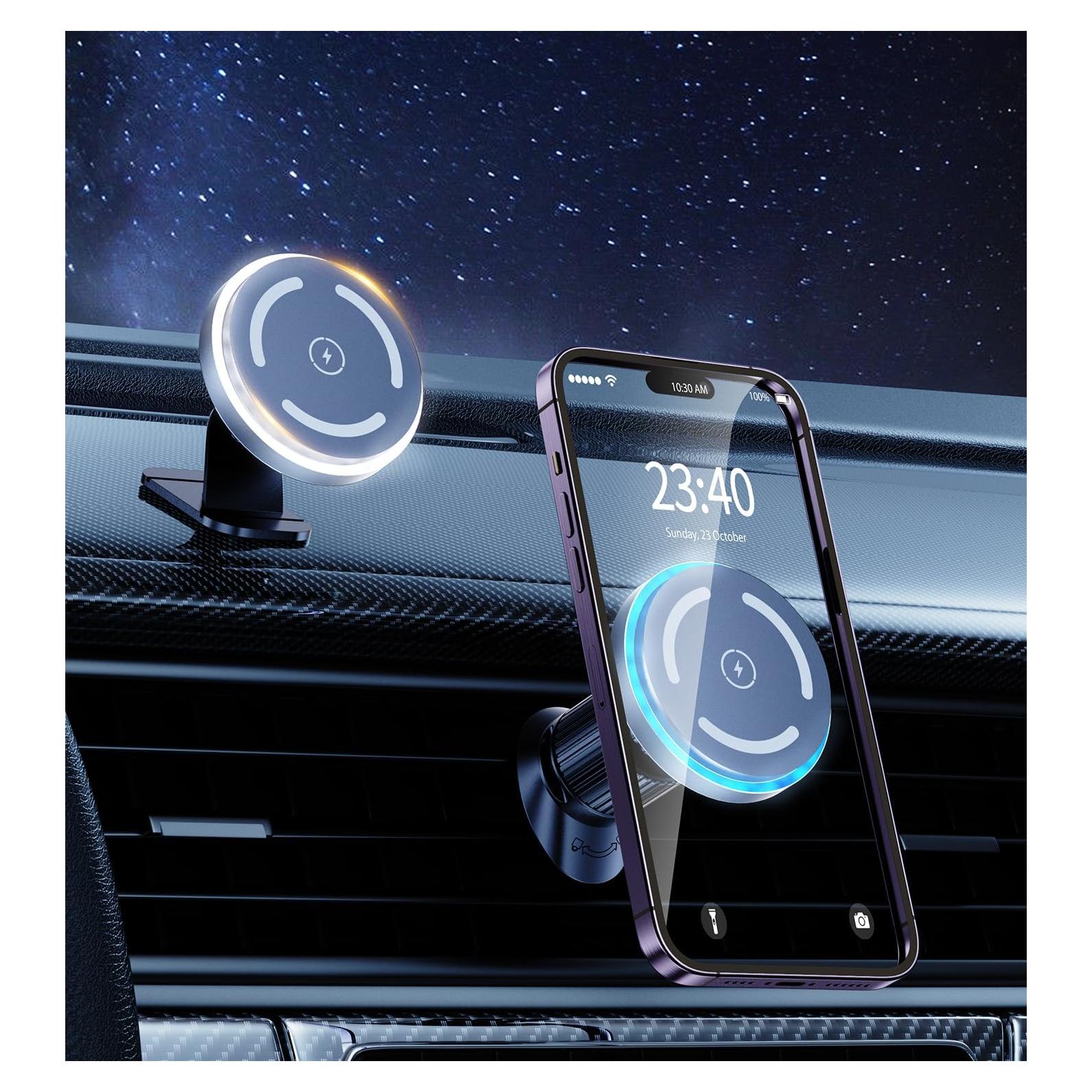 Cargador Inalámbrico para Auto LISEN 15W MagSafe Soporte Automático