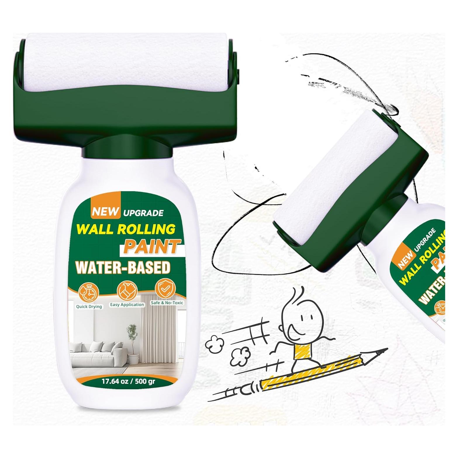 Pintura Blanca para Paredes 500g con Rodillo Integrado Clennaner