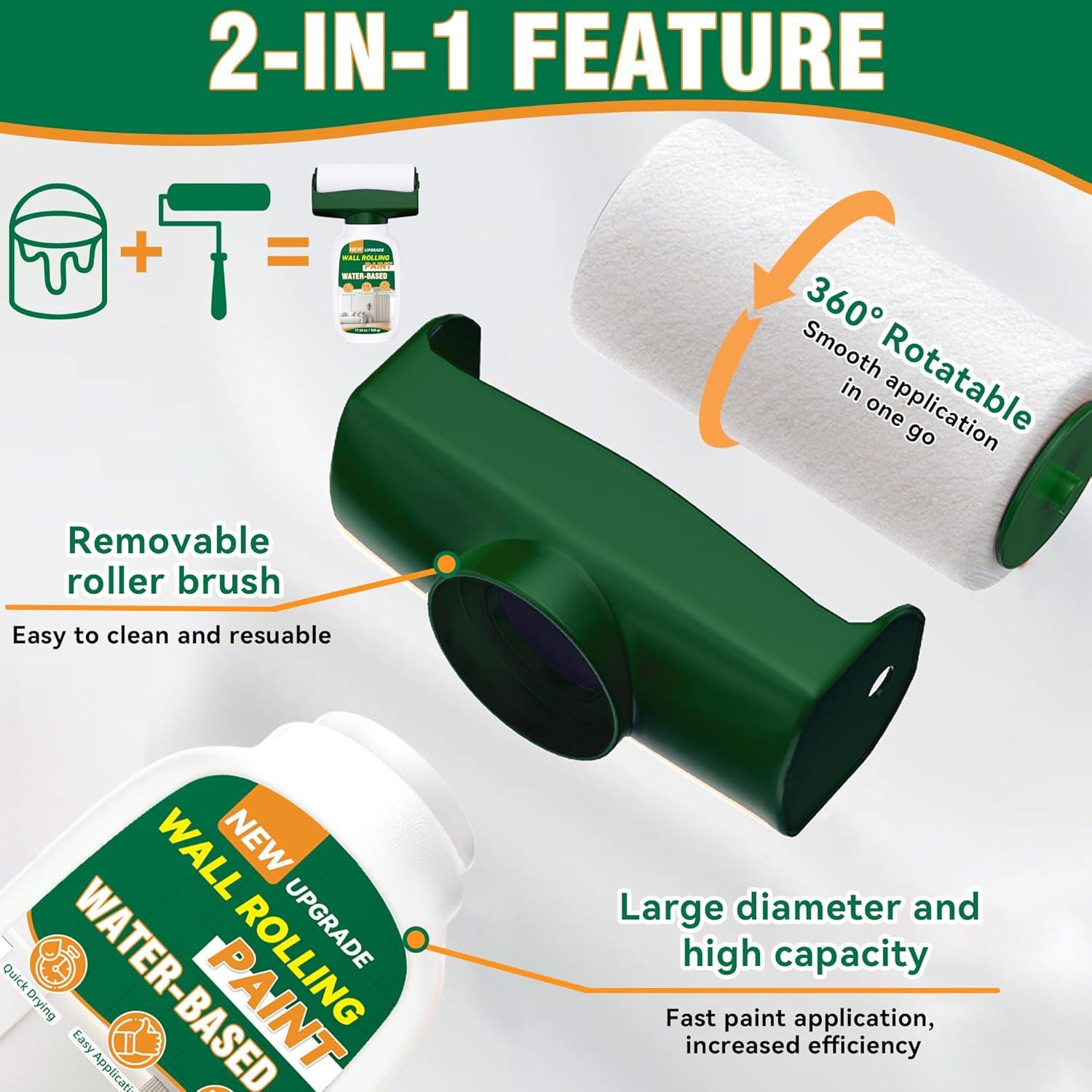 Pintura Blanca para Paredes 500g con Rodillo Integrado Clennaner