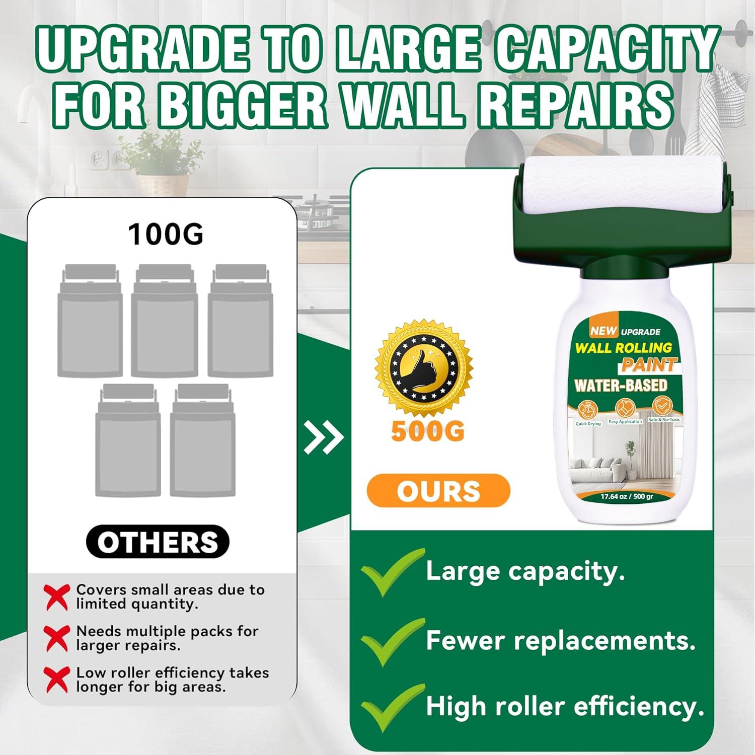 Pintura Blanca para Paredes 500g con Rodillo Integrado Clennaner
