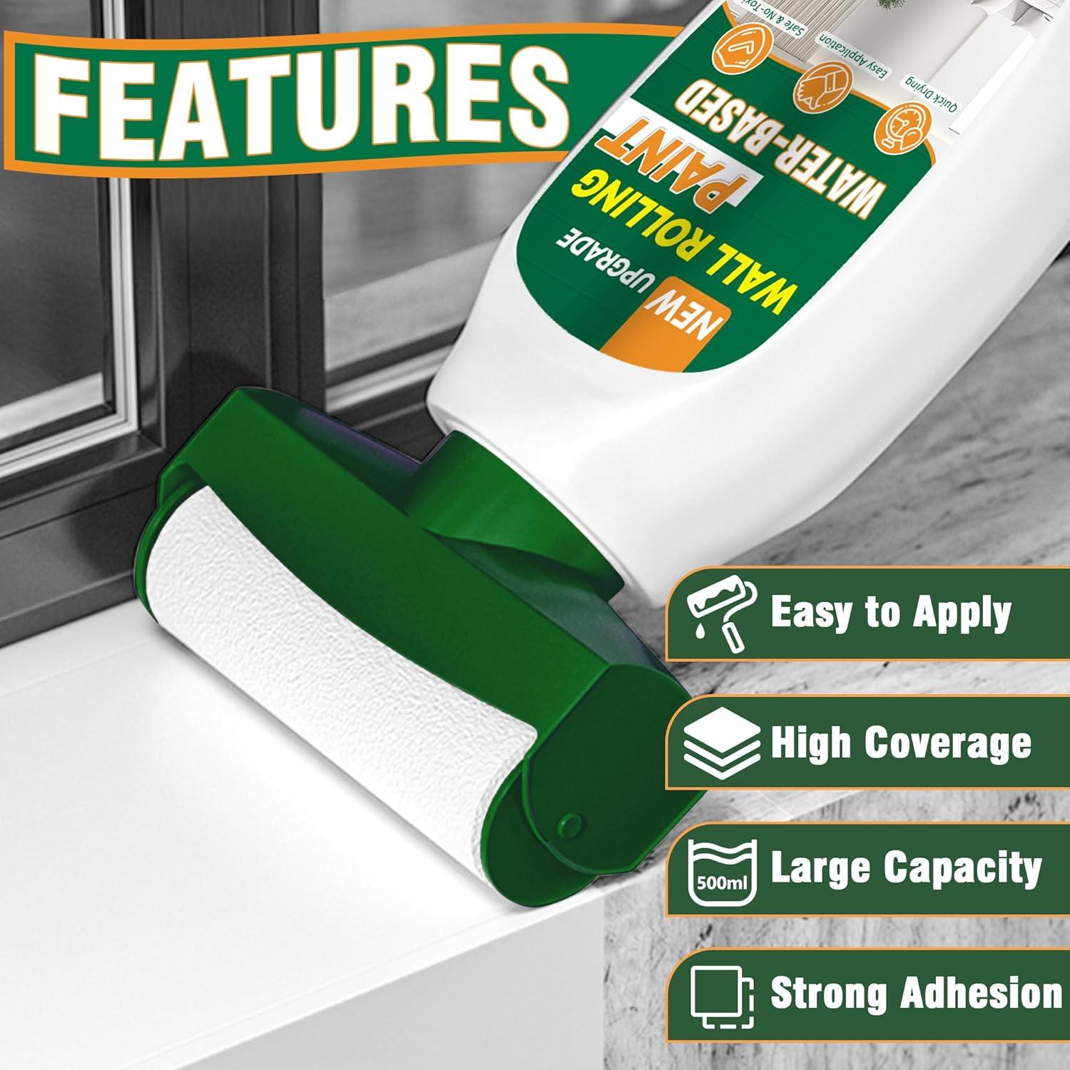 Pintura Blanca para Paredes 500g con Rodillo Integrado Clennaner