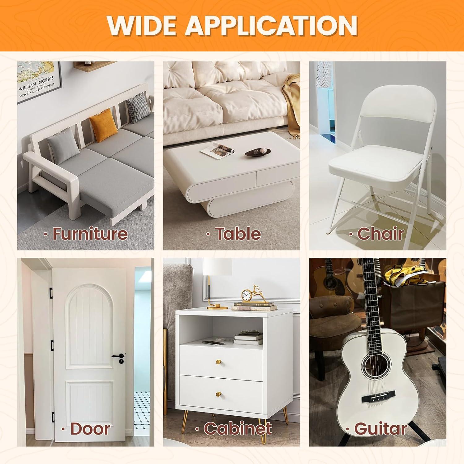 Kit de Reparación de Madera Aididan 16oz Masilla Pintable Blanca