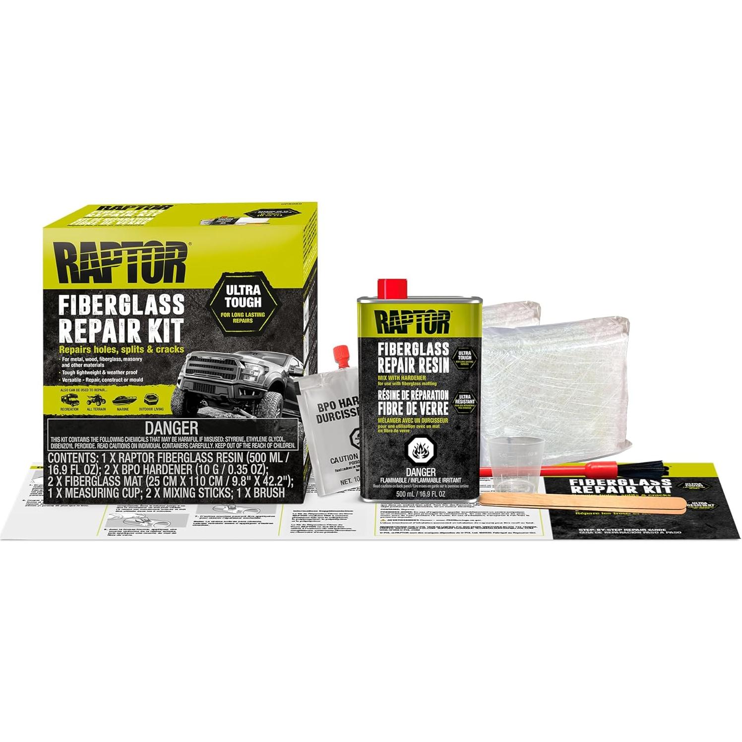 Kit de Reparación de Fibra de Vidrio Raptor - 0.92 kg - Todo en Uno