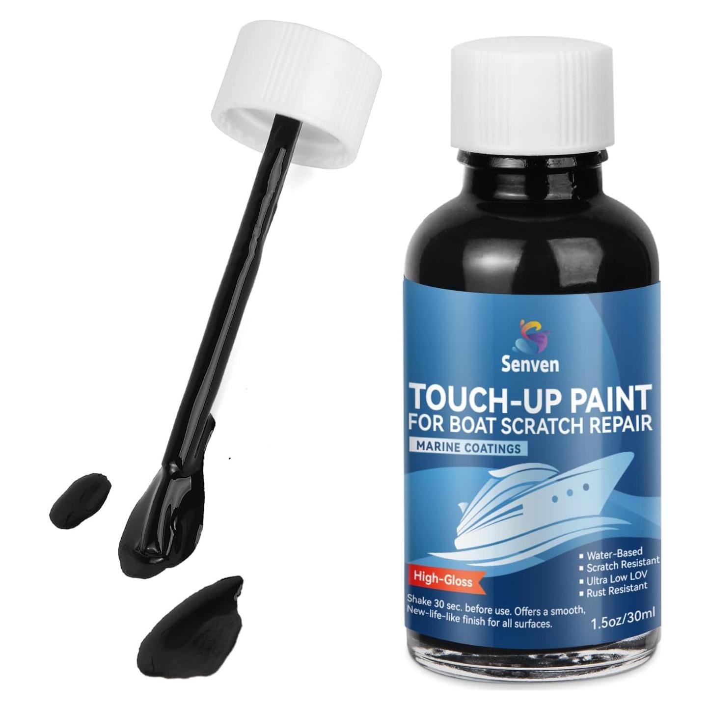 Bolígrafo de Retoque SENVEN 44ml Negro Alto Brillo para Barcos