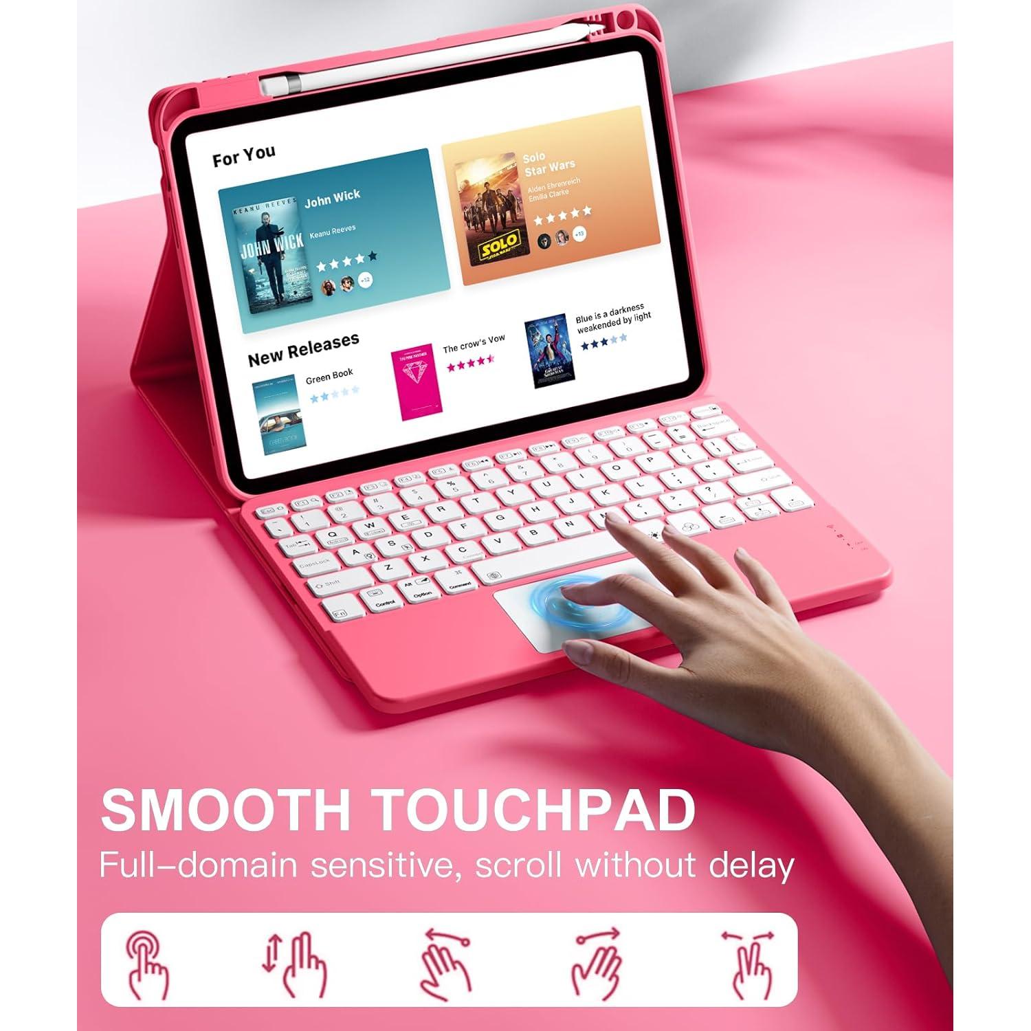 Funda con Teclado para iPad 11"/10.9" Harvopu Rosa
