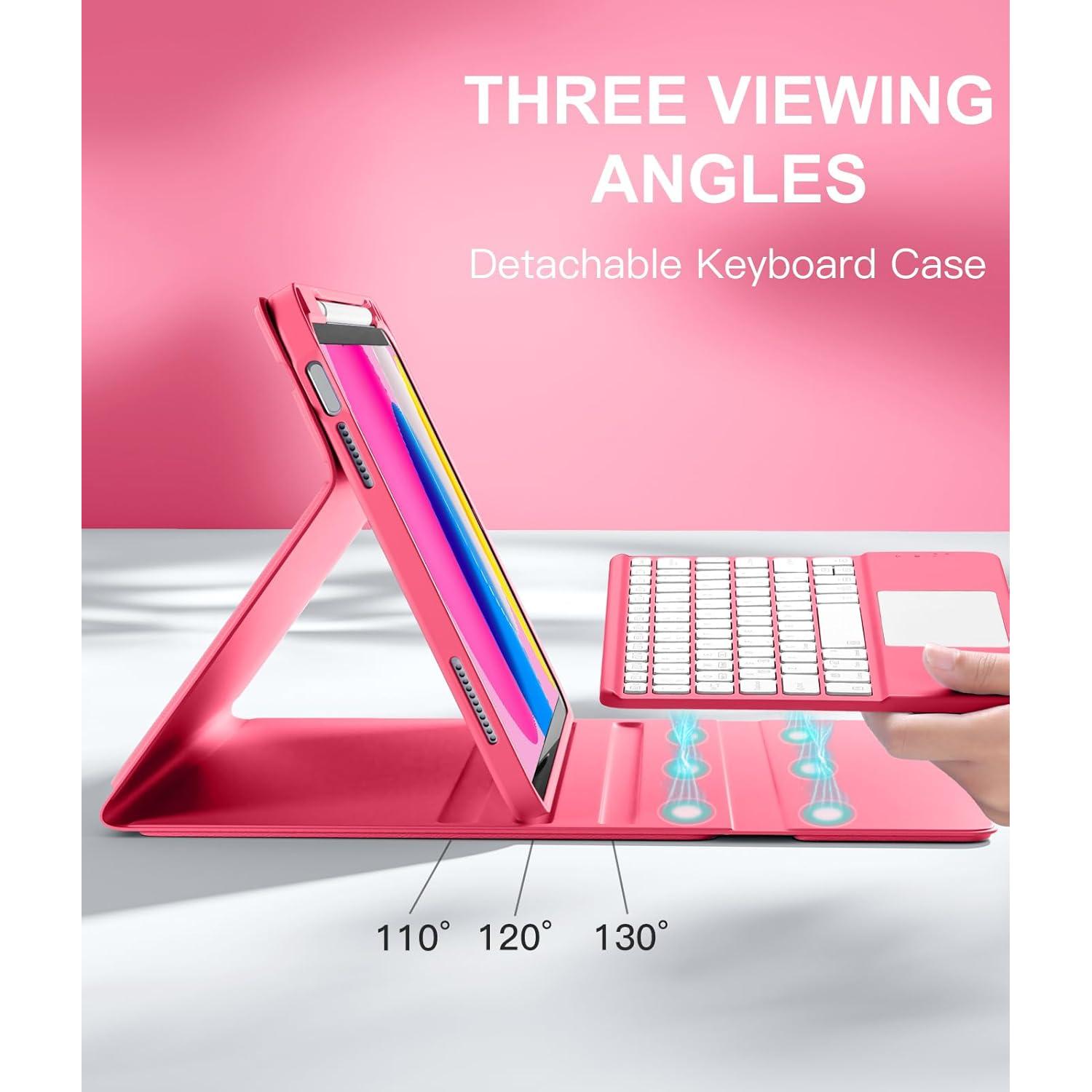 Funda con Teclado para iPad 11"/10.9" Harvopu Rosa