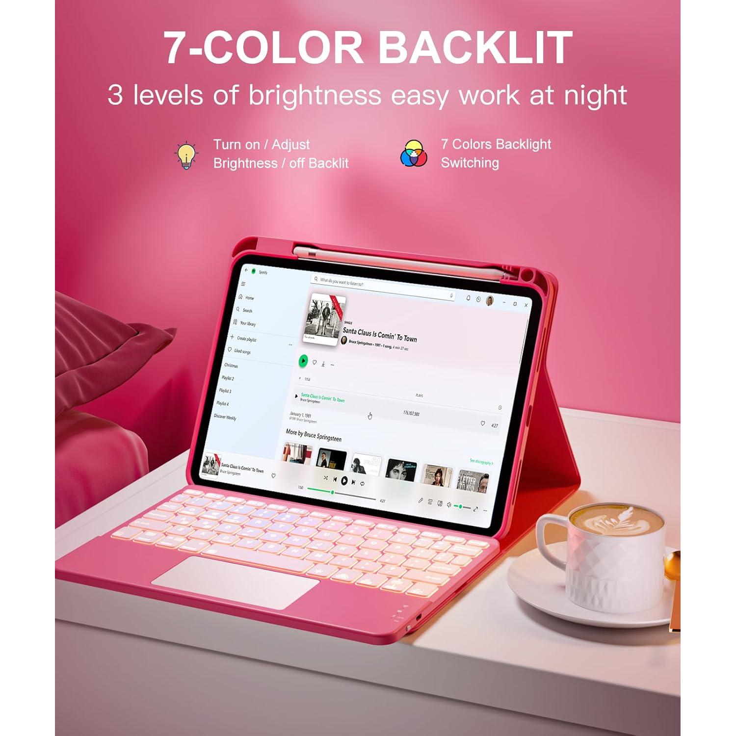 Funda con Teclado para iPad 11"/10.9" Harvopu Rosa