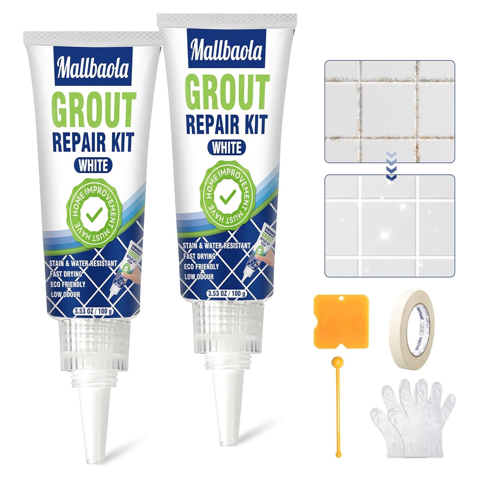 Kit de Reparación de Lechada de Azulejos Mallbaola 200g Blanco