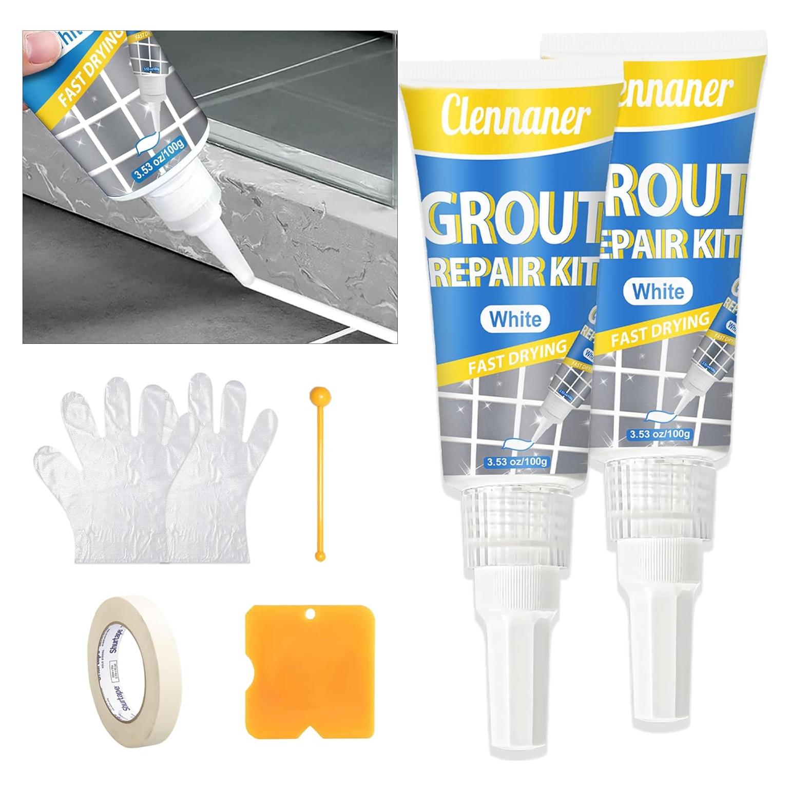 Kit de Reparación de Lechada Clennaner 200g Blanco - 2 Tubos