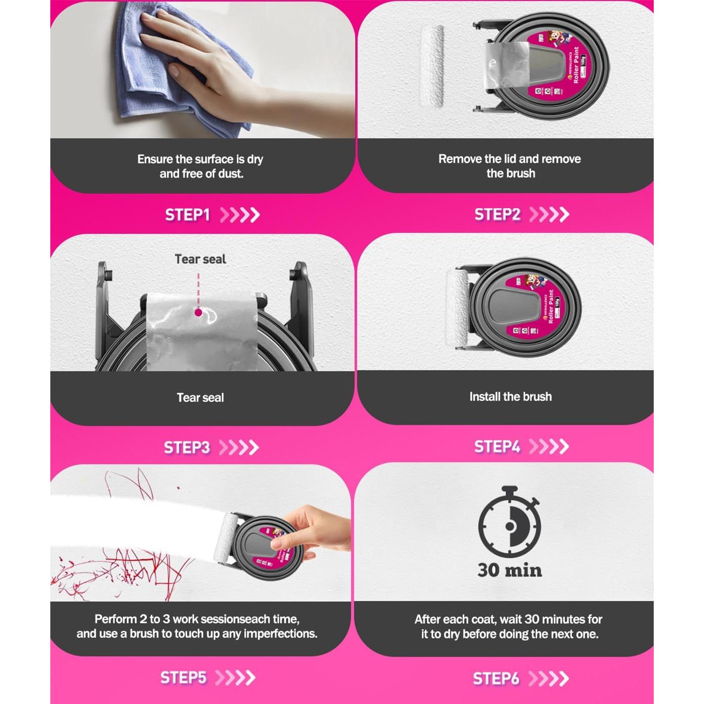 Pintura Blanca para Paredes NEWALLENCE con Rodillo 2-en-1