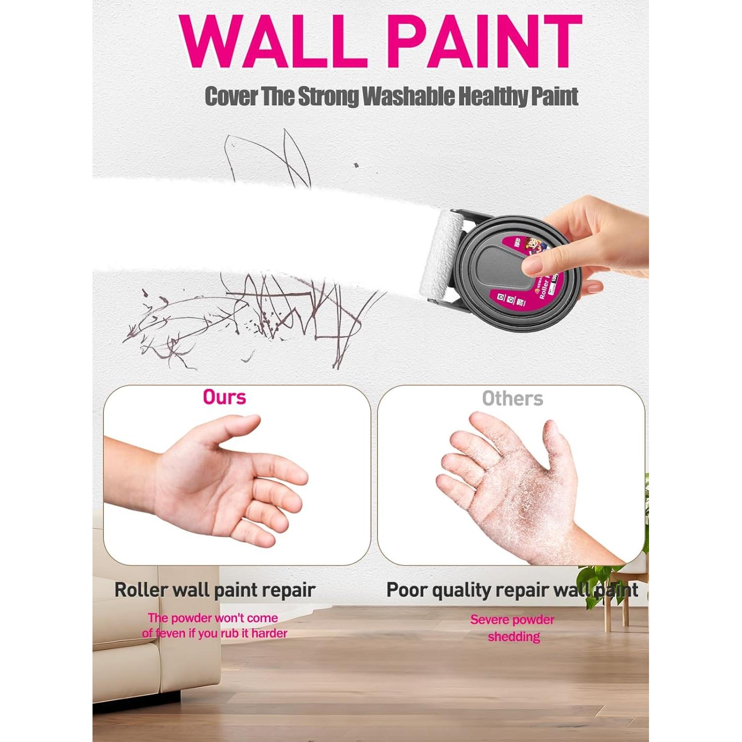 Pintura Blanca para Paredes NEWALLENCE con Rodillo 2-en-1