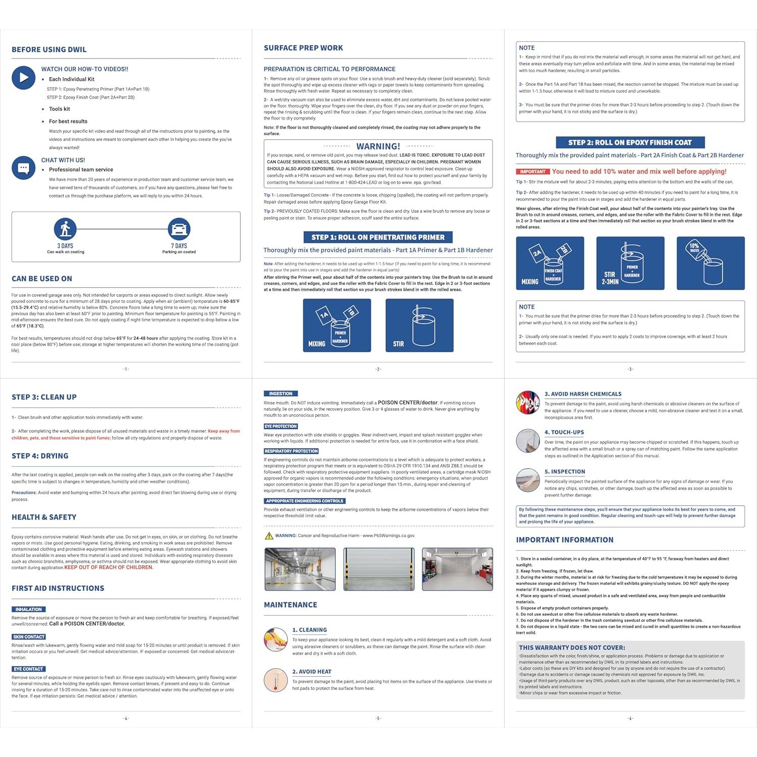Kit de Pintura Epóxica para Suelos de Garaje DWIL 2.5L Gris Claro