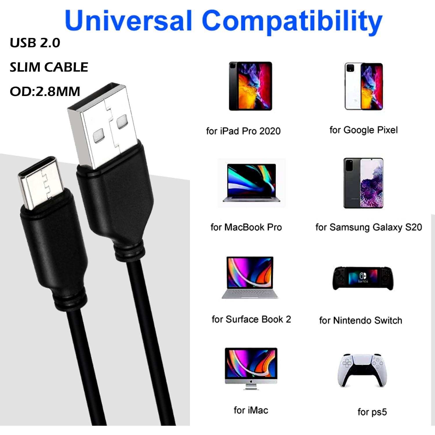 Cable USB C a USB A YOTETION 4.57m Slim USB 2.0 Transferencia 480Mbps