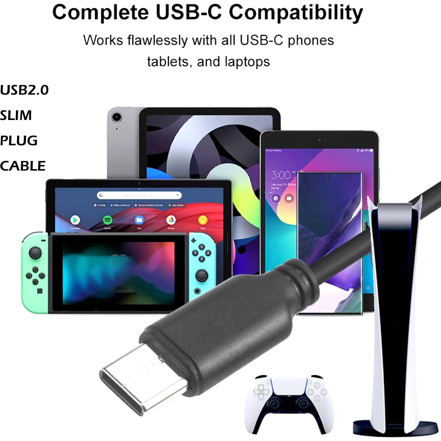 Cable USB C a USB A YOTETION 4.57m Slim USB 2.0 Transferencia 480Mbps