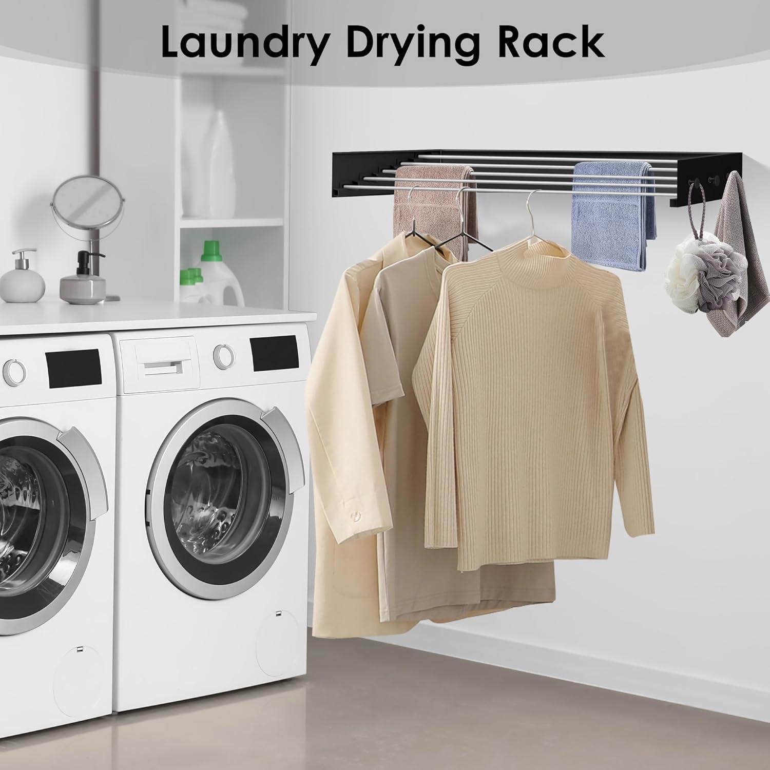 Estante de Secado Plegable Genérico Negro 80 cm 27.2 kg