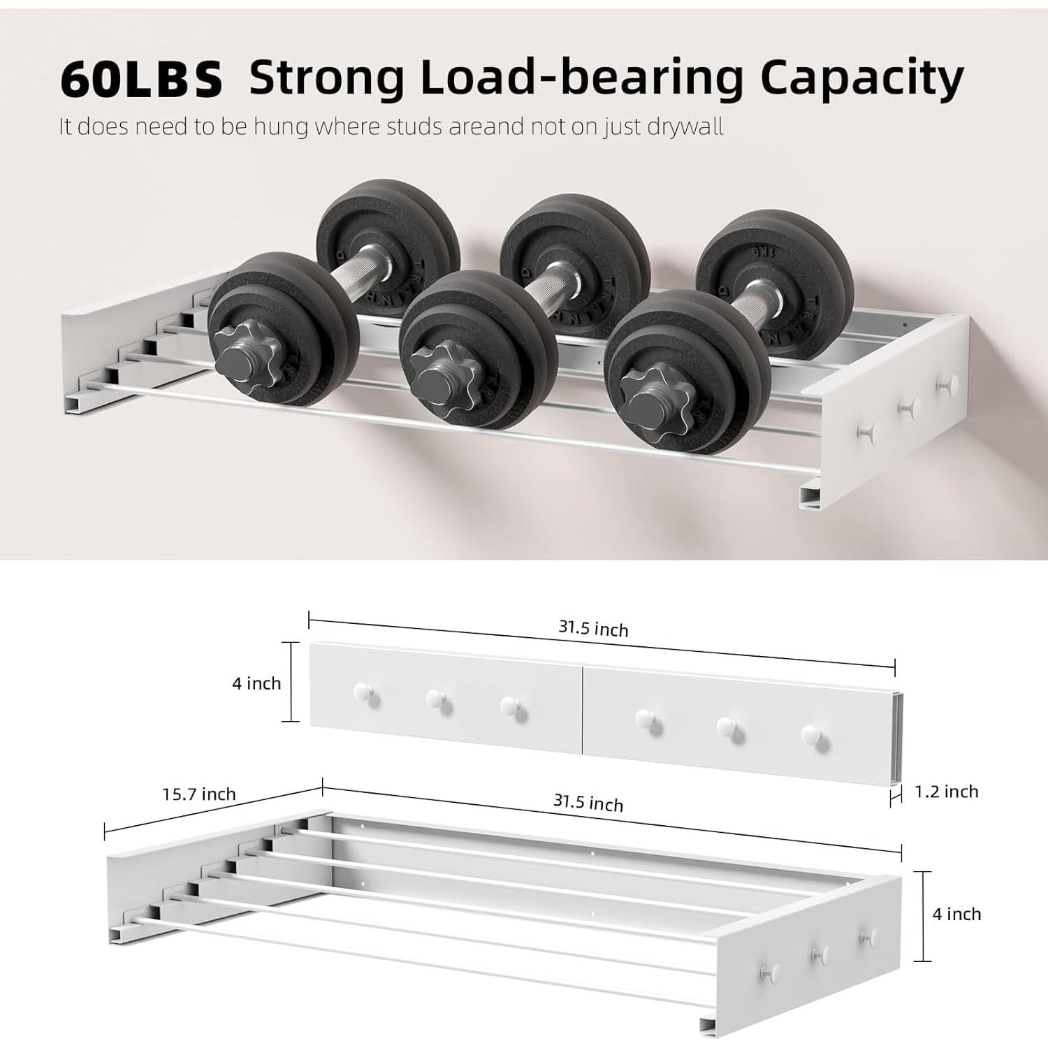 Estante de Secado Plegable Genérico Negro 80 cm 27.2 kg