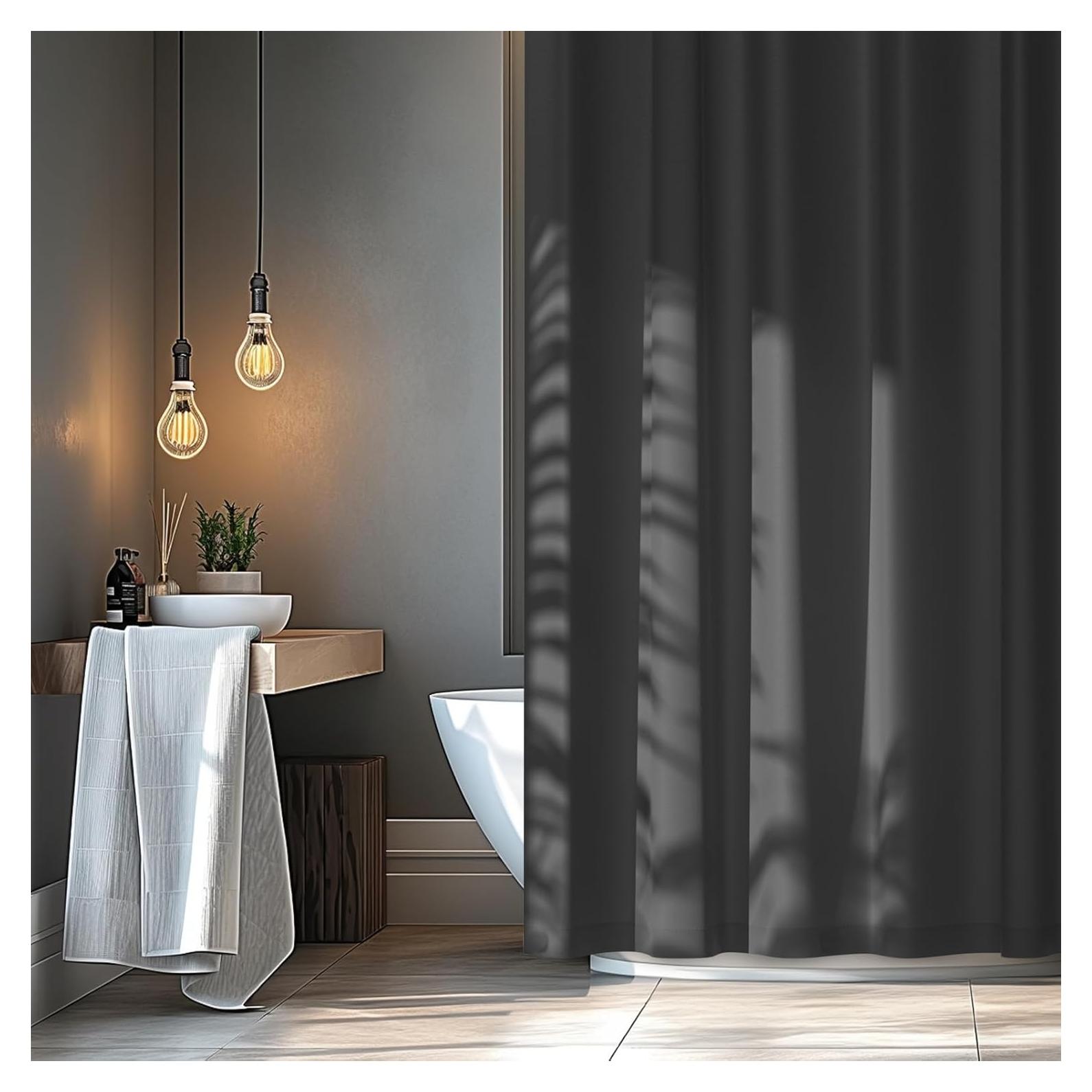 Cortina de Ducha de Tela Gris Carbón Seenus 91.4 x 198.1 cm