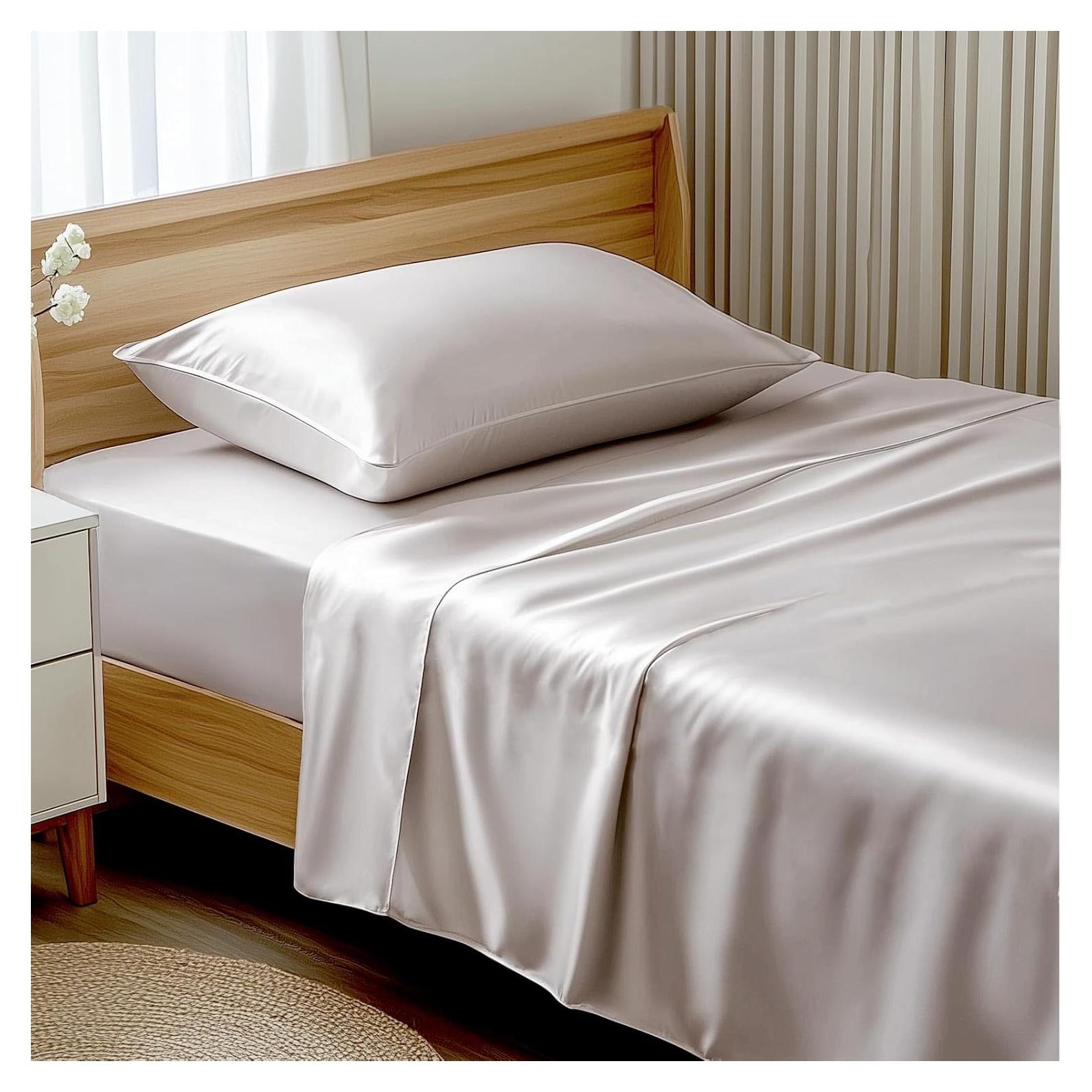 Sábanas de lujo Alkyonos 3 piezas Individual Viscosa Bambú Gris