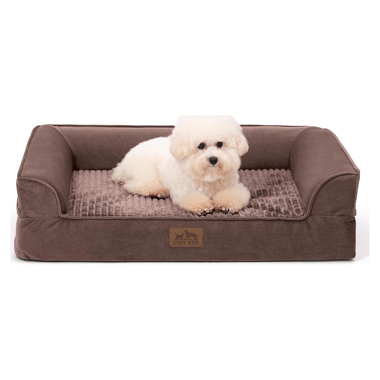 Cama ortopédica para perros COZY KISS 76x50 cm marrón