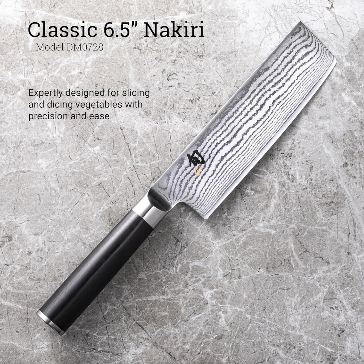 Cuchillo Nakiri Shun Classic 16.5 cm VG-MAX Pakkawood