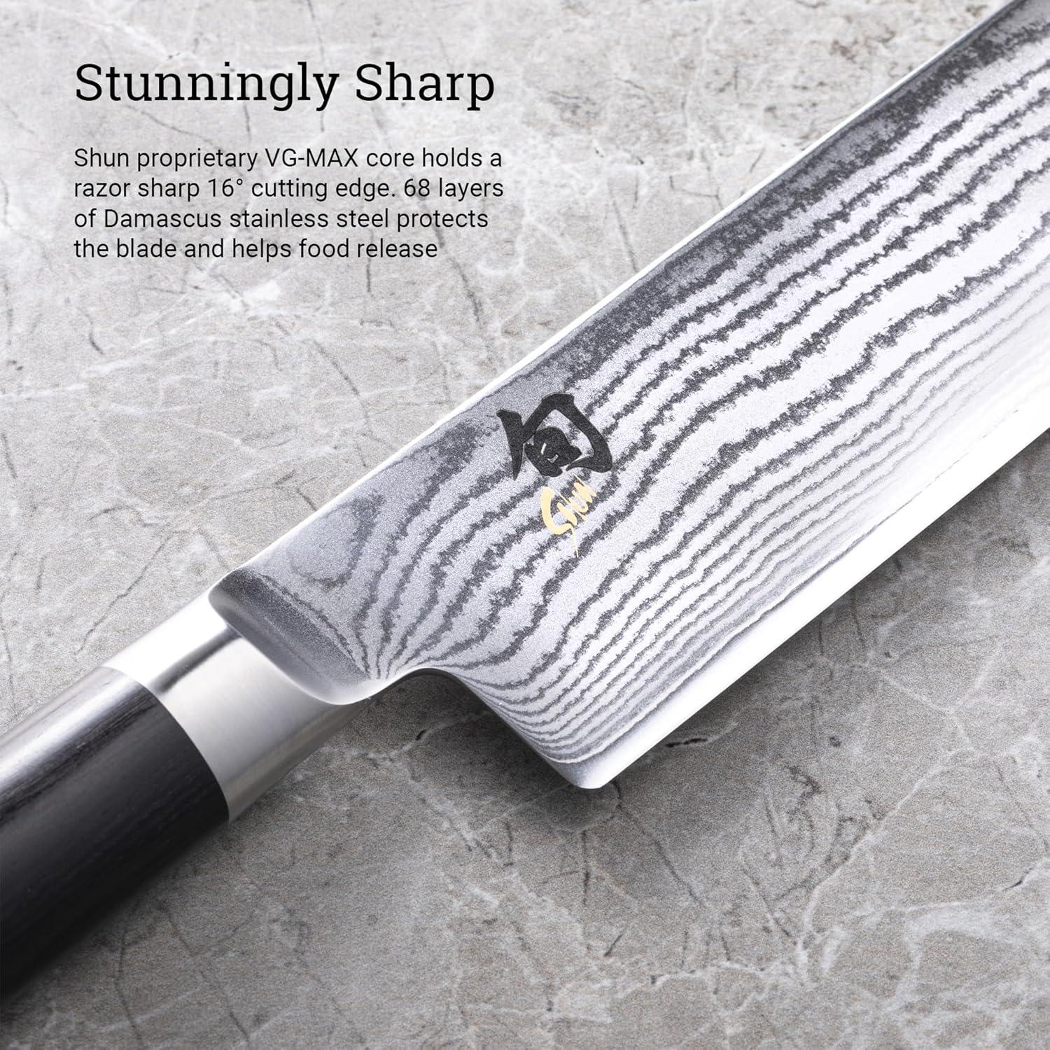 Cuchillo Nakiri Shun Classic 16.5 cm VG-MAX Pakkawood