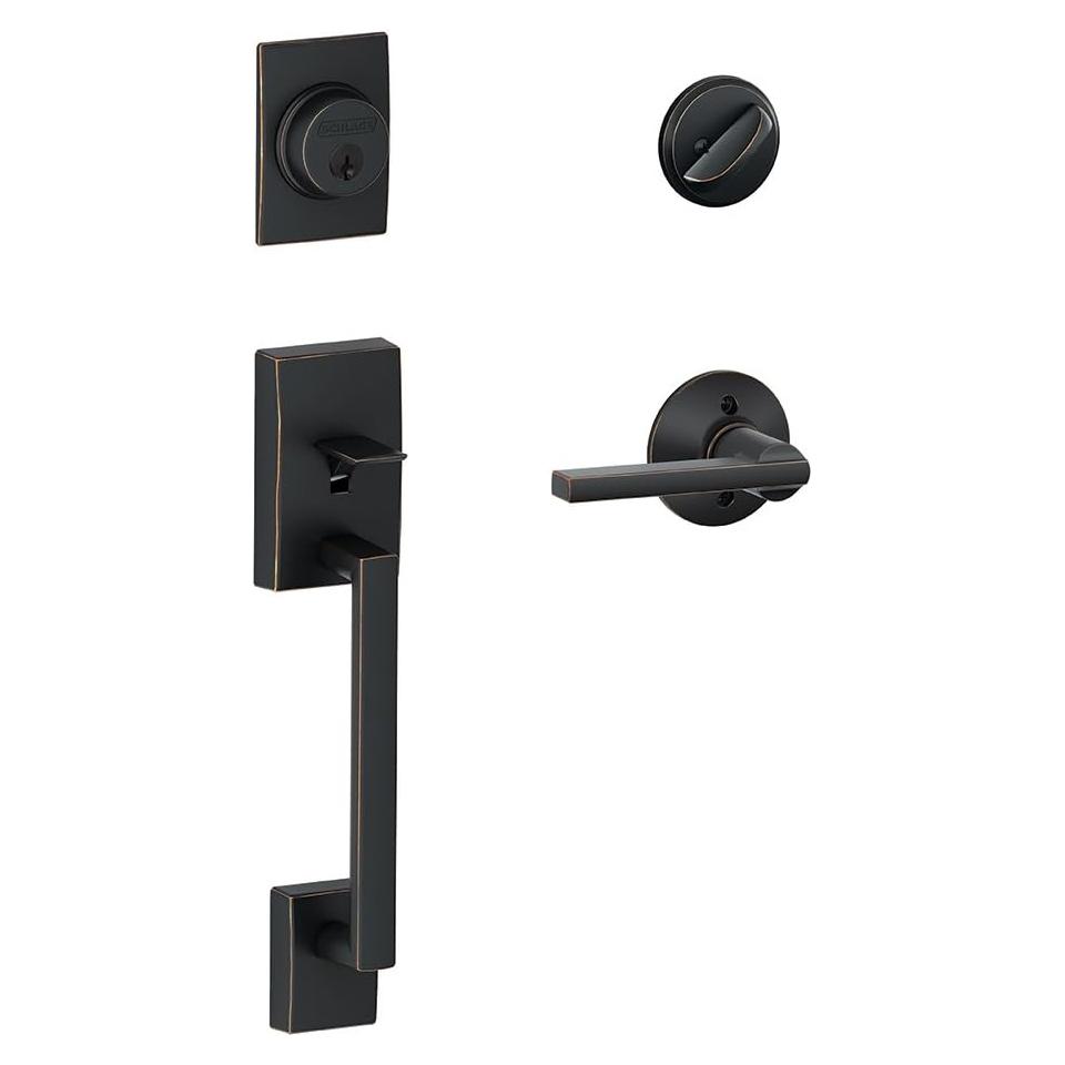 Manija de Cilindro Único SCHLAGE Century y Palanca Latitude Bronce