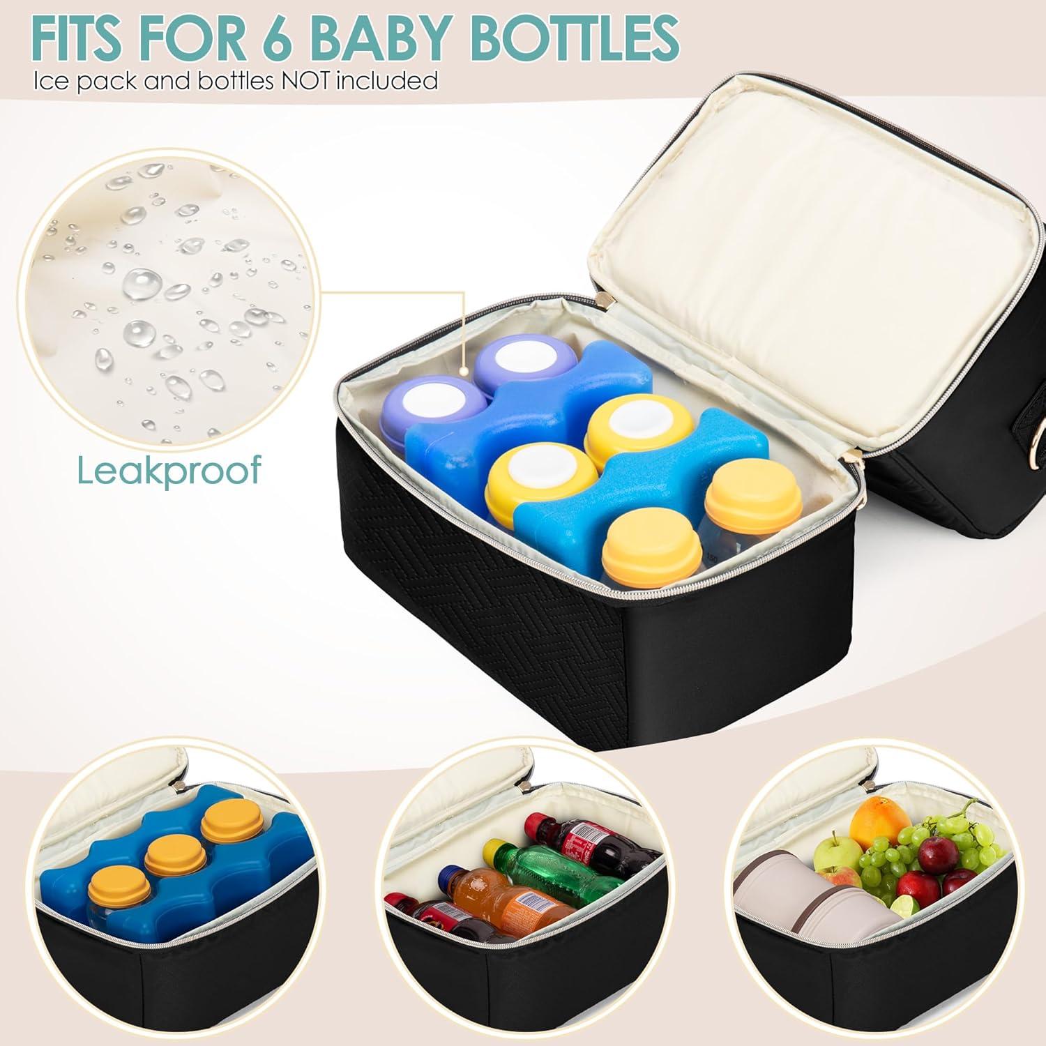 Bolsa de Extractor de Leche Fasrom Negra con Compartimento Enfriador