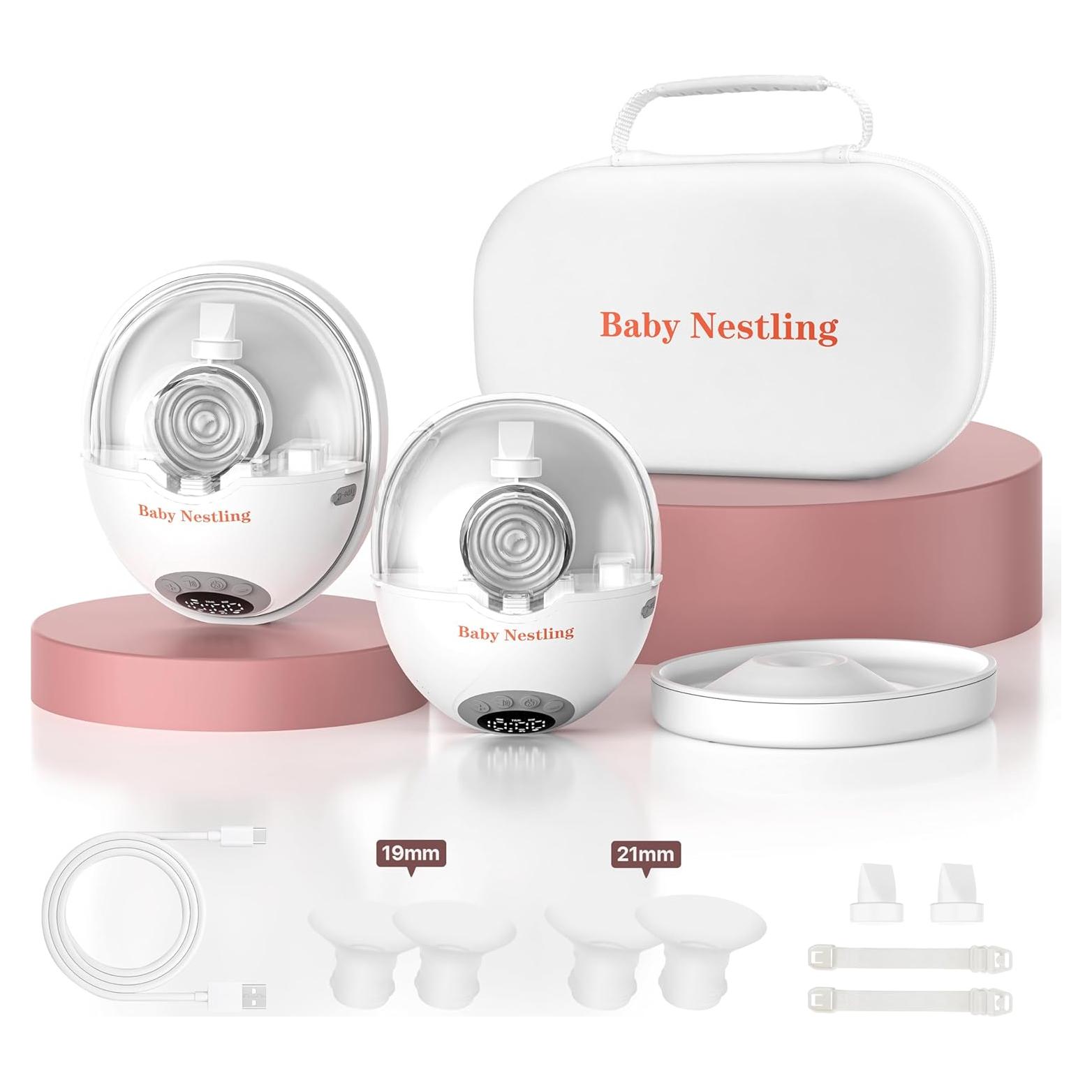 Extractor de Leche Eléctrico Baby Nestling Gris, Silencioso, 4 Modos