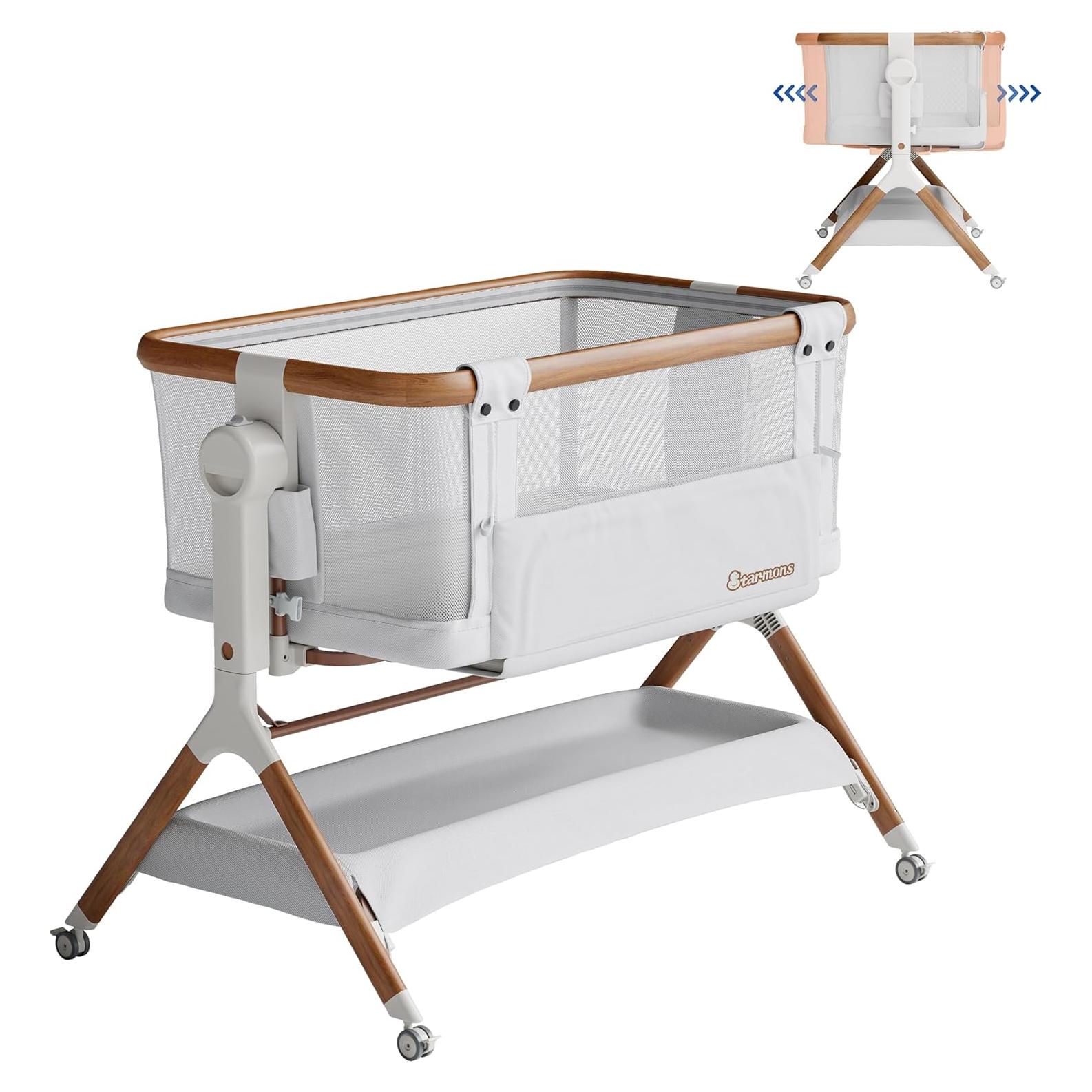 Cuna Lateral Starmons 3 en 1 Ajustable 6 Alturas Malla Transpirable