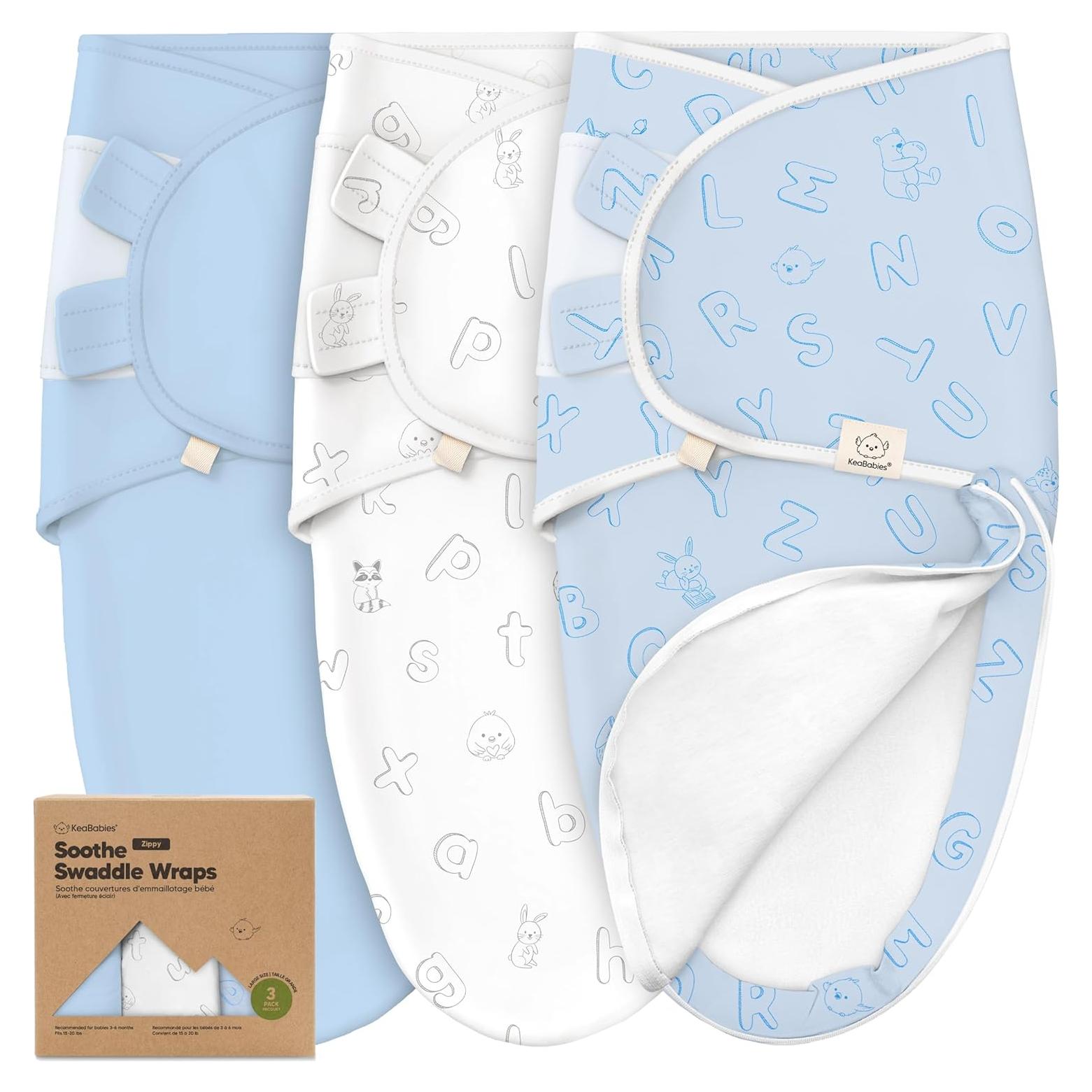 Sacos de Sueño Soothe Zippy KeaBabies - 3 Unidades 0-3 Meses