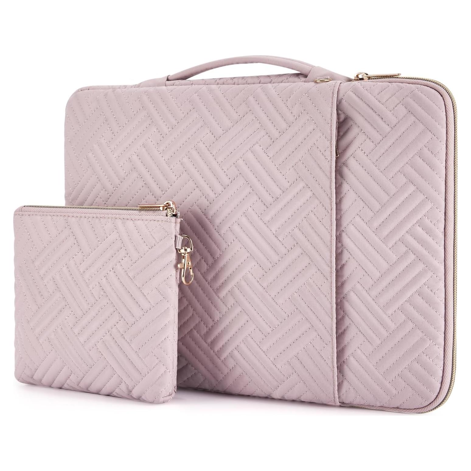 BAGSMART Funda para Laptop 13-14" Rosa Bebé con Accesorios