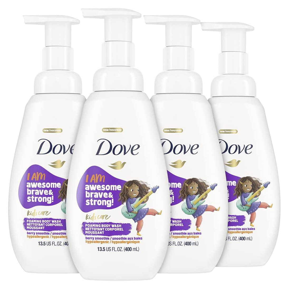 Jabón Espumoso Corporal Dove Kids Care 4x382.7g Batido de Baya