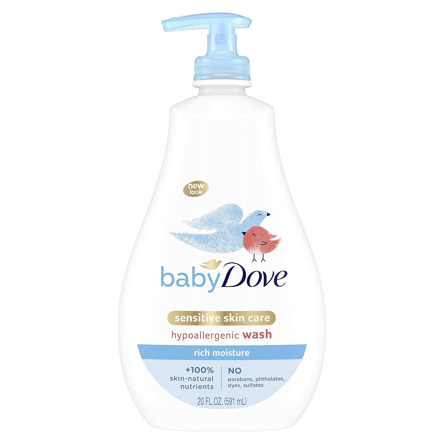 Jabón Hipoalergénico Baby Dove 20 oz Hidratación Rica Bebé