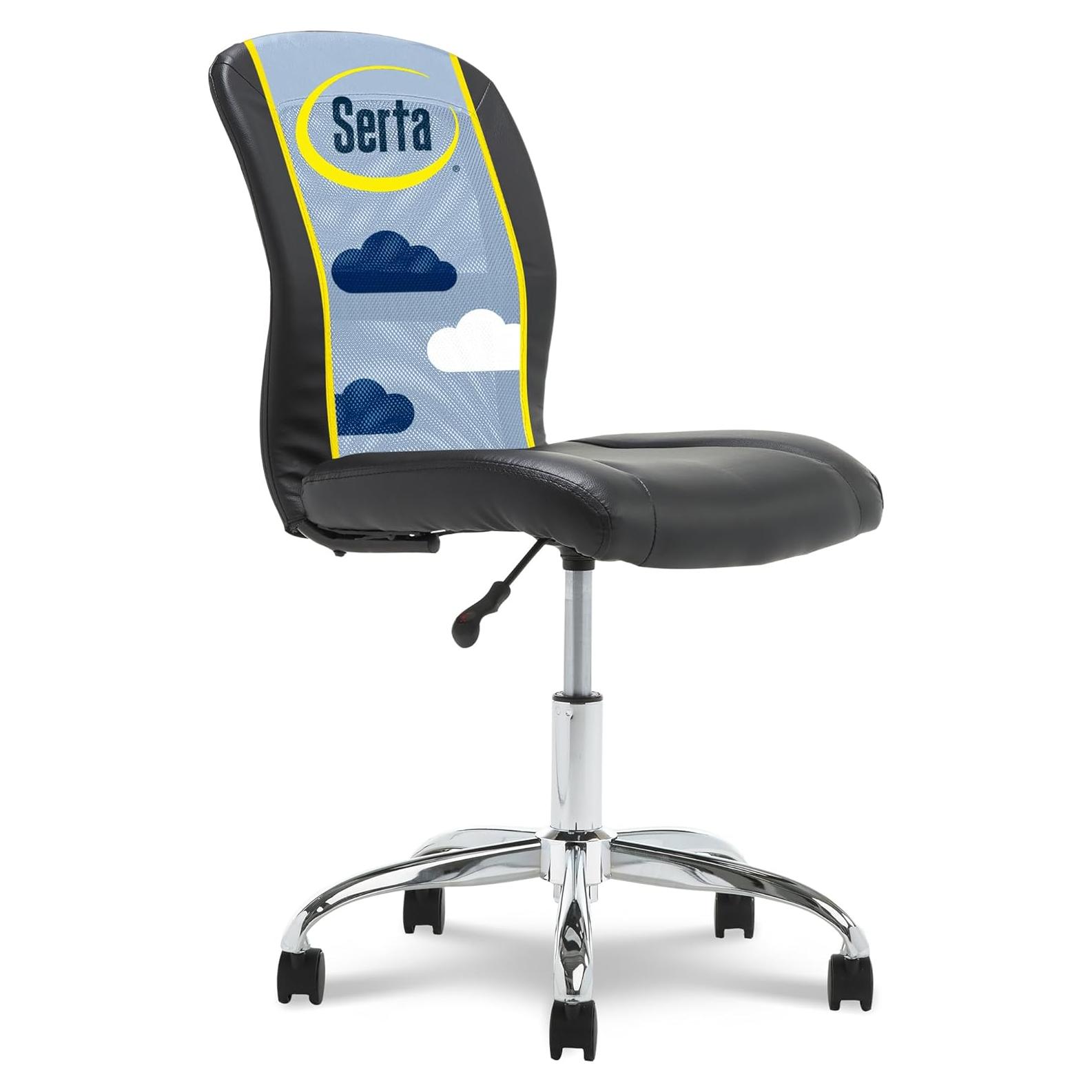 Silla de Tarea Sin Brazos Serta Essential, Negro, Ajustable