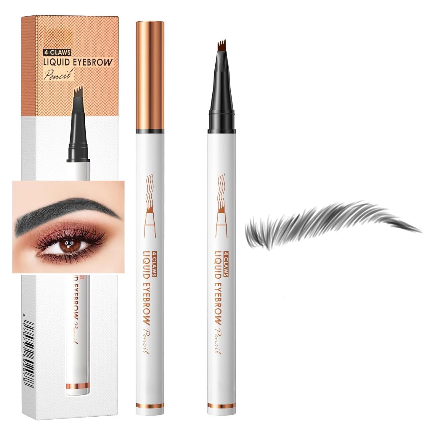 Lápiz de Cejas 4 Puntas Yulinlon Negro Impermeable 36h