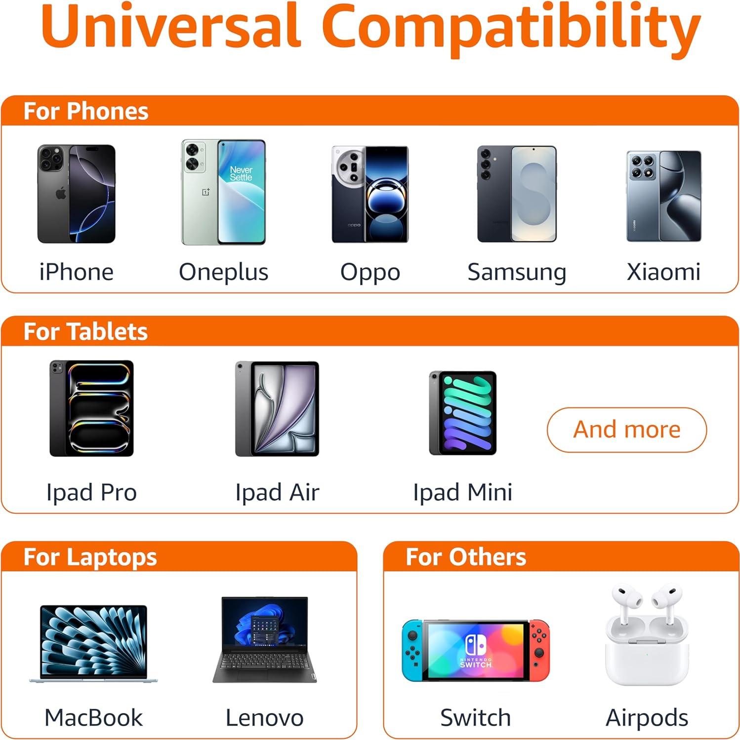 Cable de carga rápida USB-C 2.0 Amazon Basics 3.05m gris