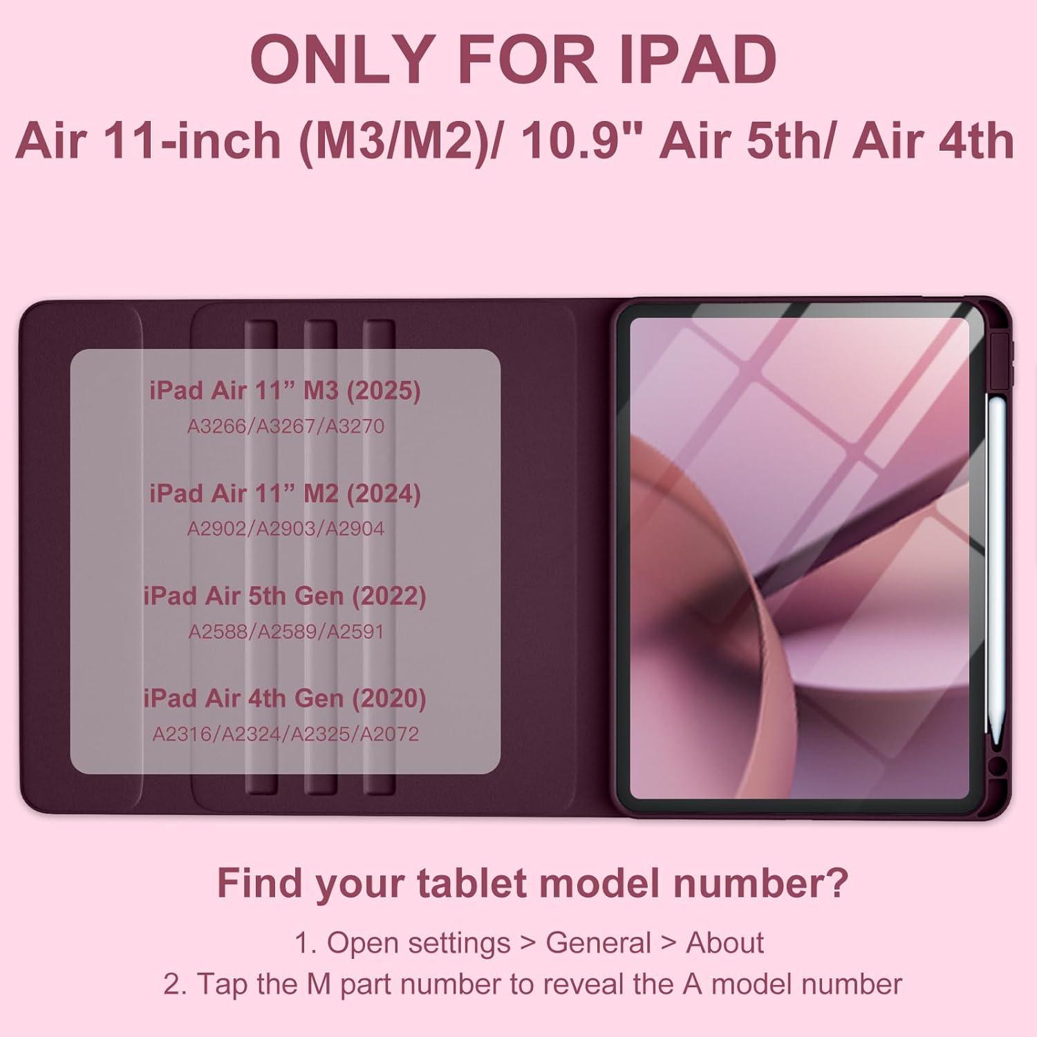 Funda con Teclado para iPad Air 11" Harvopu Mulberry