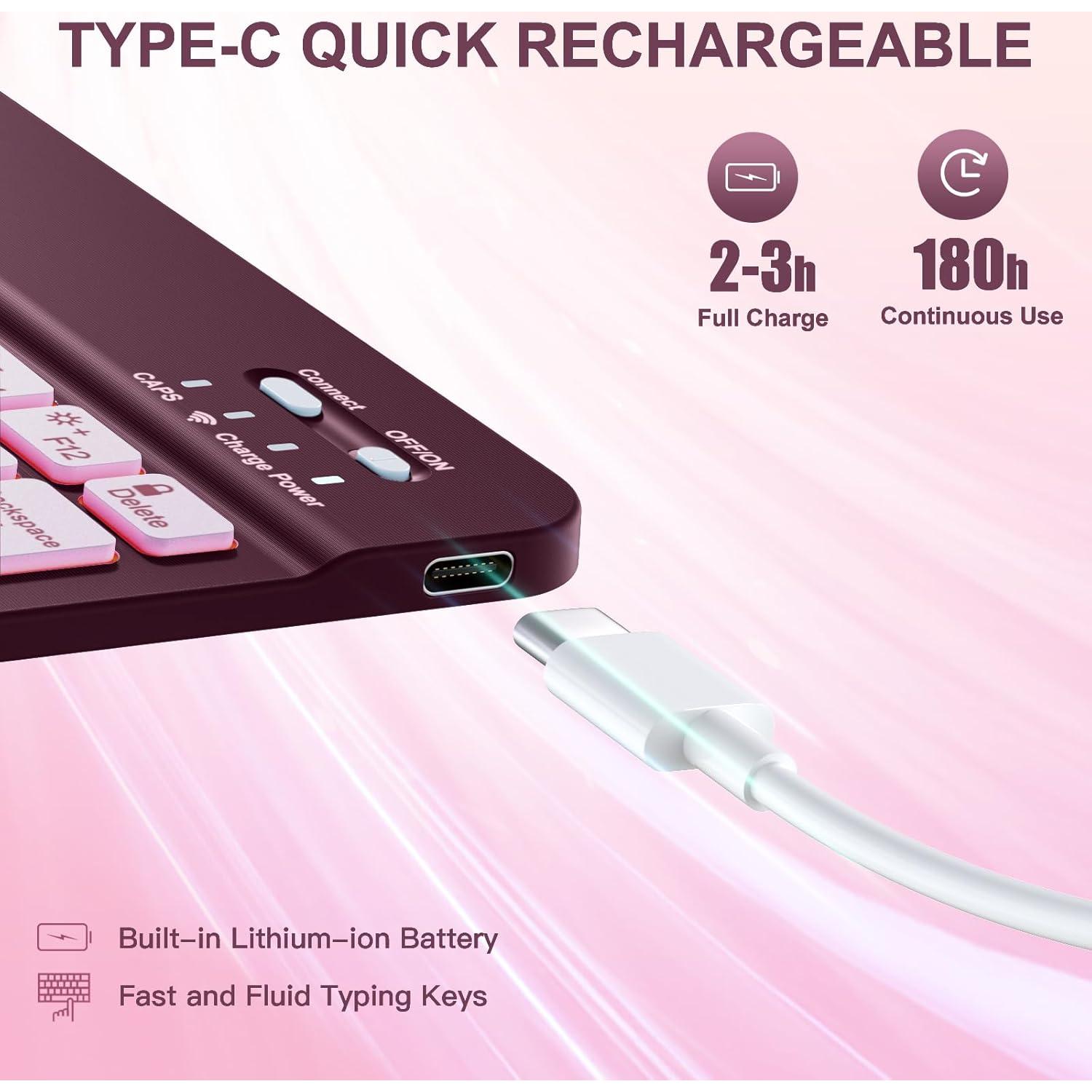 Funda con Teclado para iPad Air 11" Harvopu Mulberry