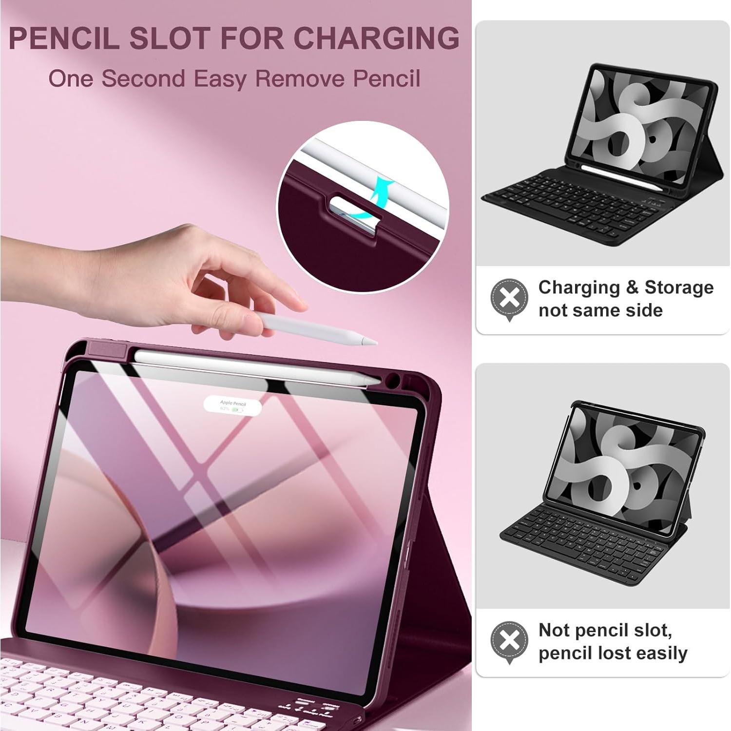 Funda con Teclado para iPad Air 11" Harvopu Mulberry